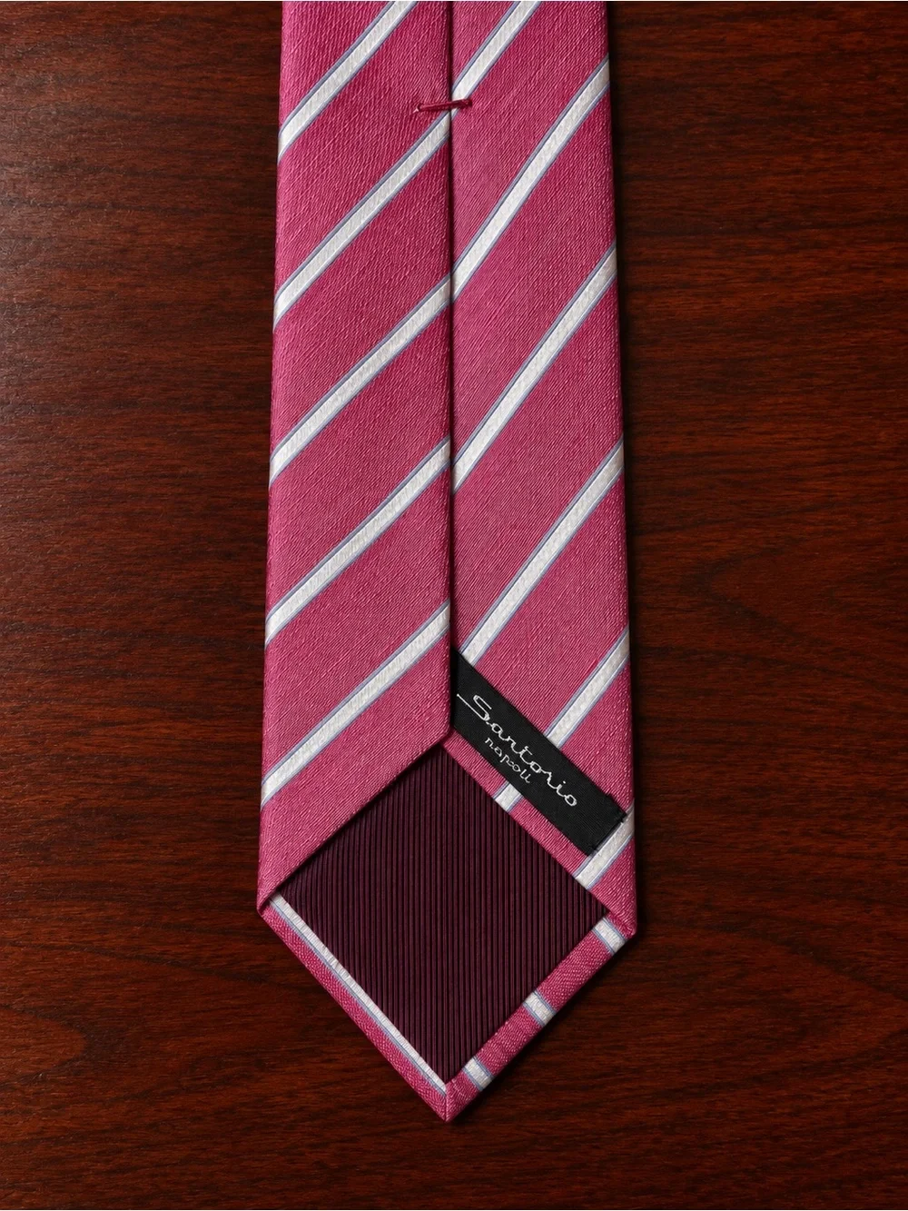 Sartorio by Kiton Napoli Silk Pink Regimental Tie